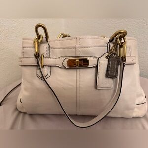 COACH Chelsea Jayden Carryall Ivory Leather Tote 17811 - AS IS